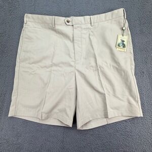 Donald Ross Golf Shorts Mens 44 Khaki Herringbone Wicking DR060-115 NEW